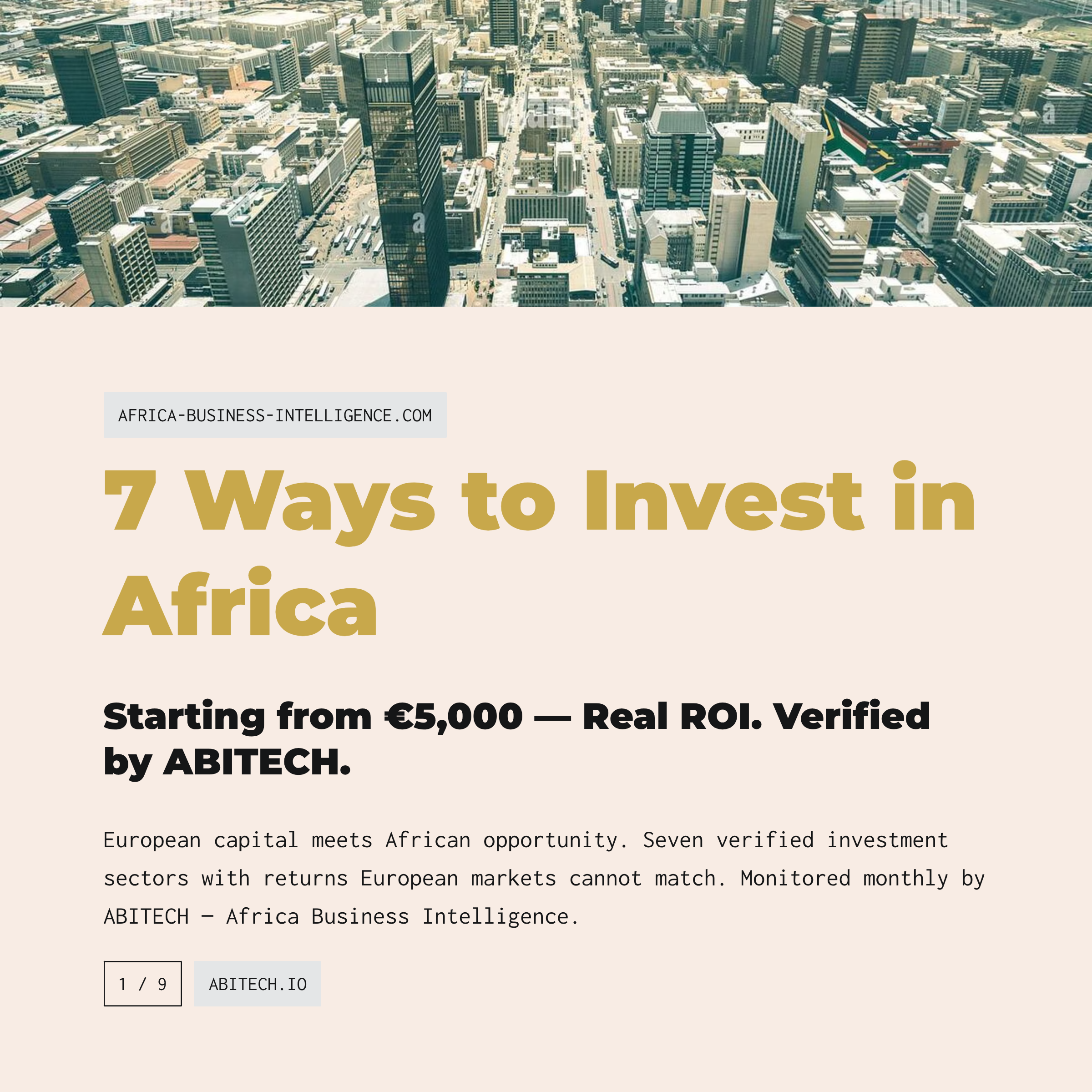 7 Ways to Invest in Africa - ABITECH overview for US investors