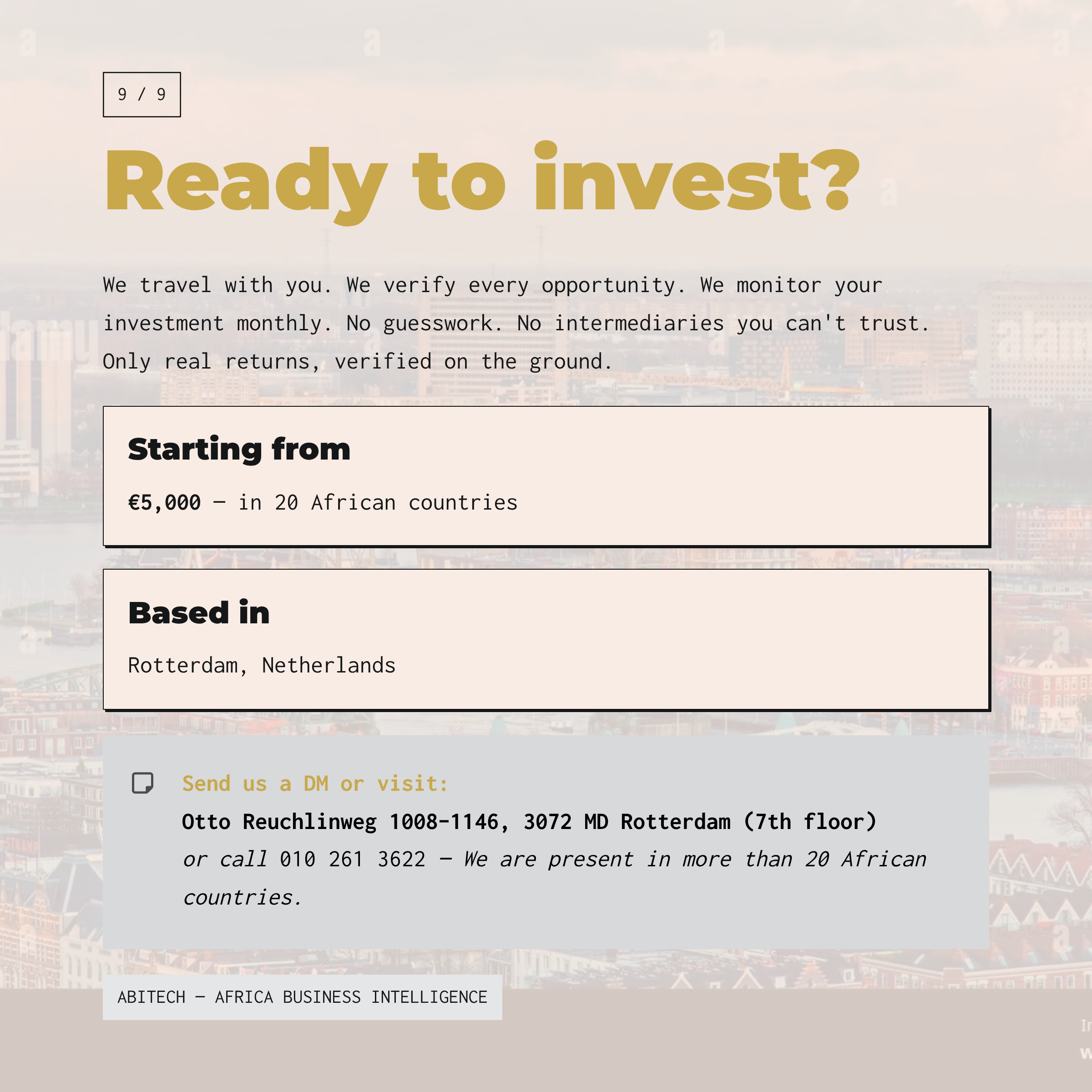 Ready to invest in Africa - ABITECH for American investors